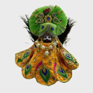 Shyam baba Murti in Dust Marble with Yellow Colour Poshak